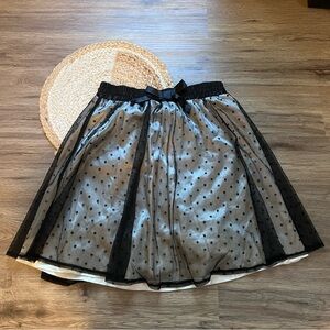 Lined Dotted Black Tulle Skirt -jr XL/adult small